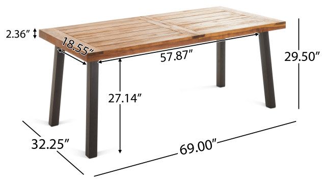 Gdf Studio 7-Piece Randy Outdoor Acacia Wood/Wicker Dining Set With ... with regard to Key Features to Appreciate in the GDF Studio Randy Outdoor Furniture Collection