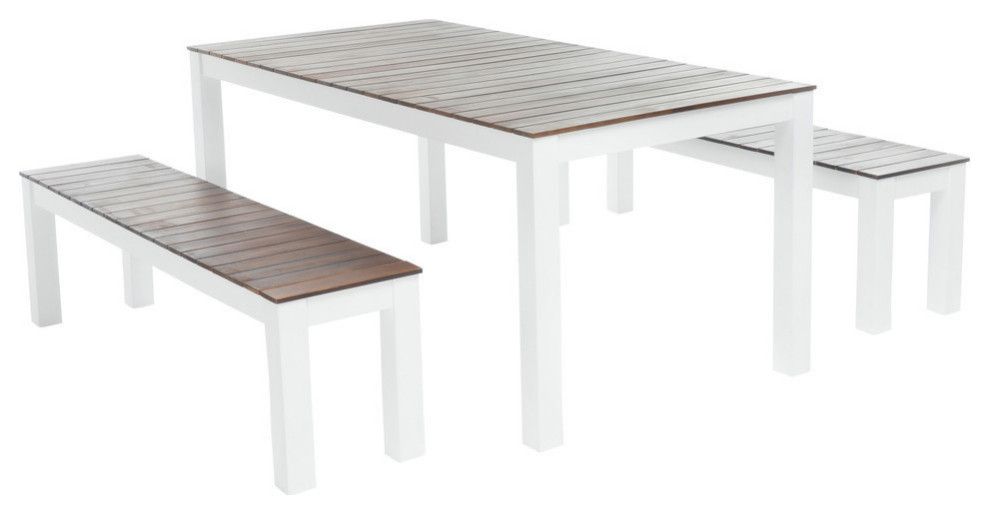 Gdf Studio Bali Outdoor 3 Piece Acacia Wood Picnic Dining Set With ... throughout Maximizing Your Patio Appeal The Valverde Picnic Set Guide