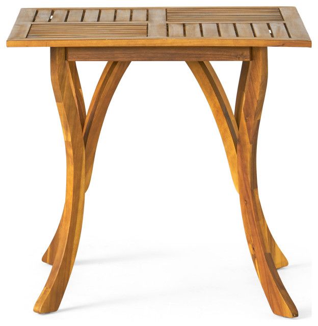 Gdf Studio Carr Outdoor 4-Seater Square Acacia Wood Dining Set ... with regard to Maintaining the beauty of acacia wood furniture outdoors