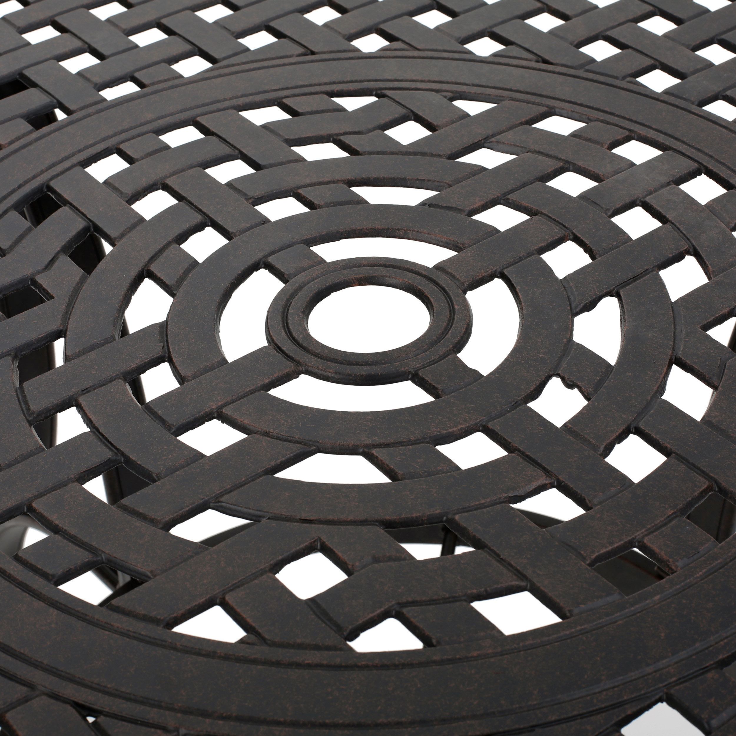 Gdf Studio Fonzo Outdoor Bronze Cast Aluminum Circular Dining Table ... with Design Principles for Contemporary Outdoor Dining Spaces