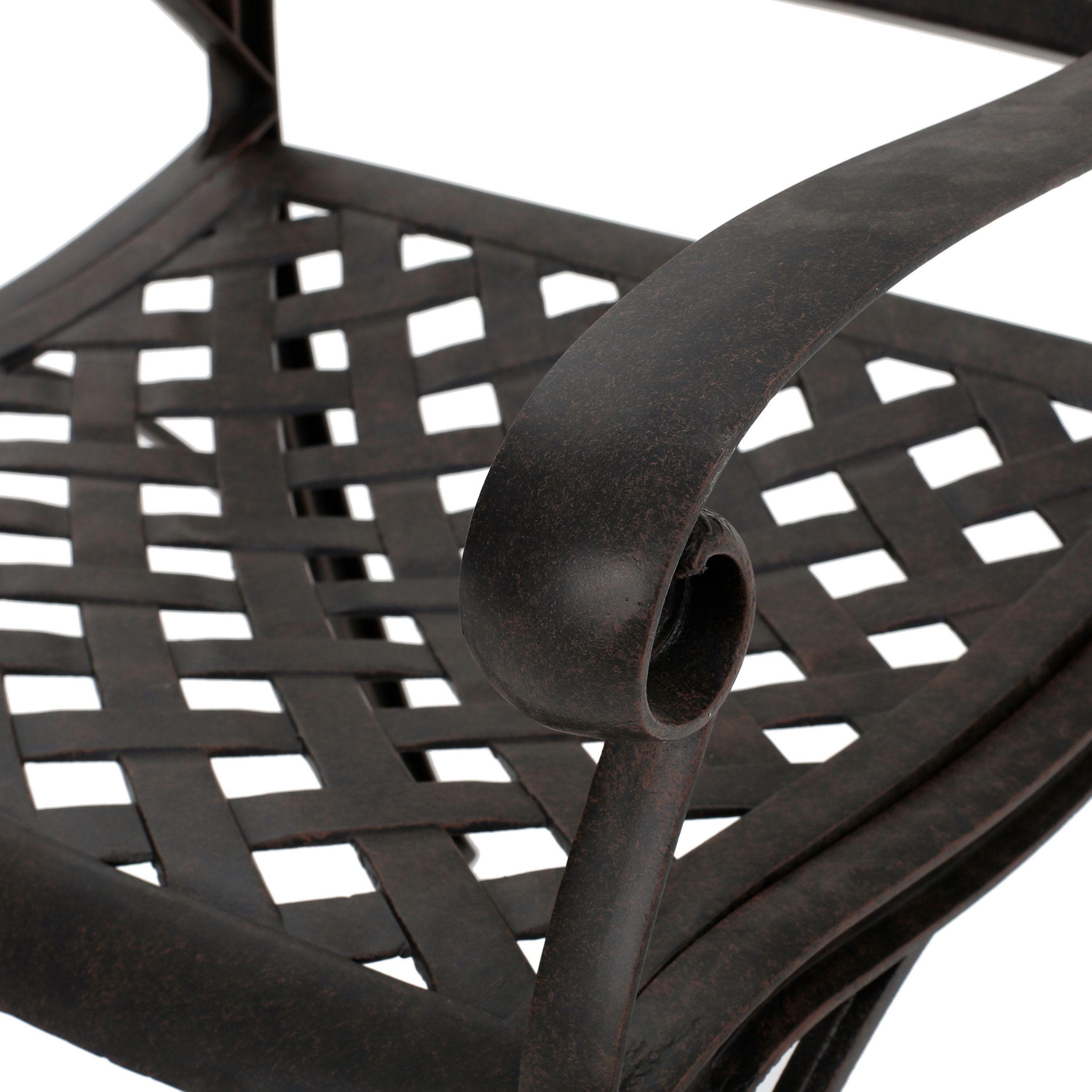Gdf Studio Fonzo Outdoor Bronze Cast Aluminum Dining Chairs, Set Of 2 ... for Gdf Studio 5-Piece Fonzo Outdoor Bronze Cast Aluminum Circular Dining Set
