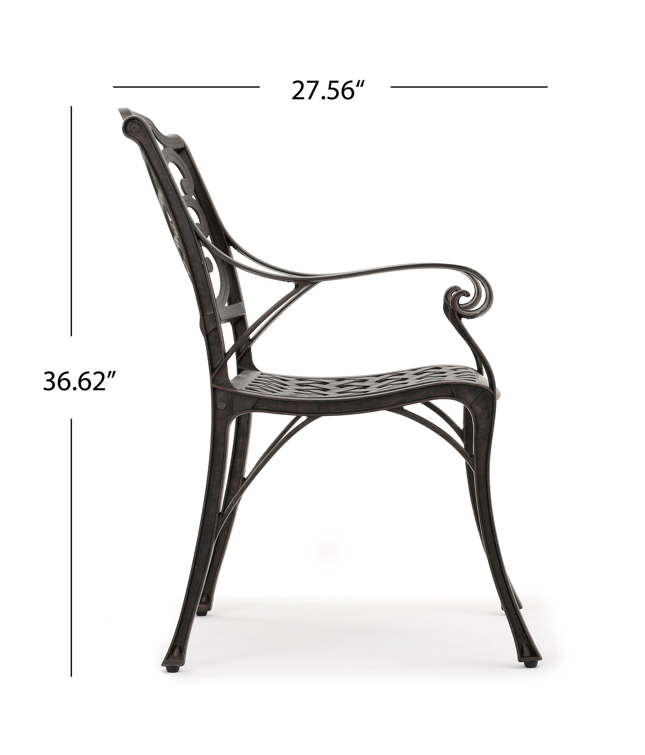 Gdf Studio Fonzo Outdoor Bronze Cast Aluminum Dining Chairs, Set Of 2 ... regarding Designing Your Perfect Outdoor Kitchen Experience with GDF Studio's Bronze Dining Sets