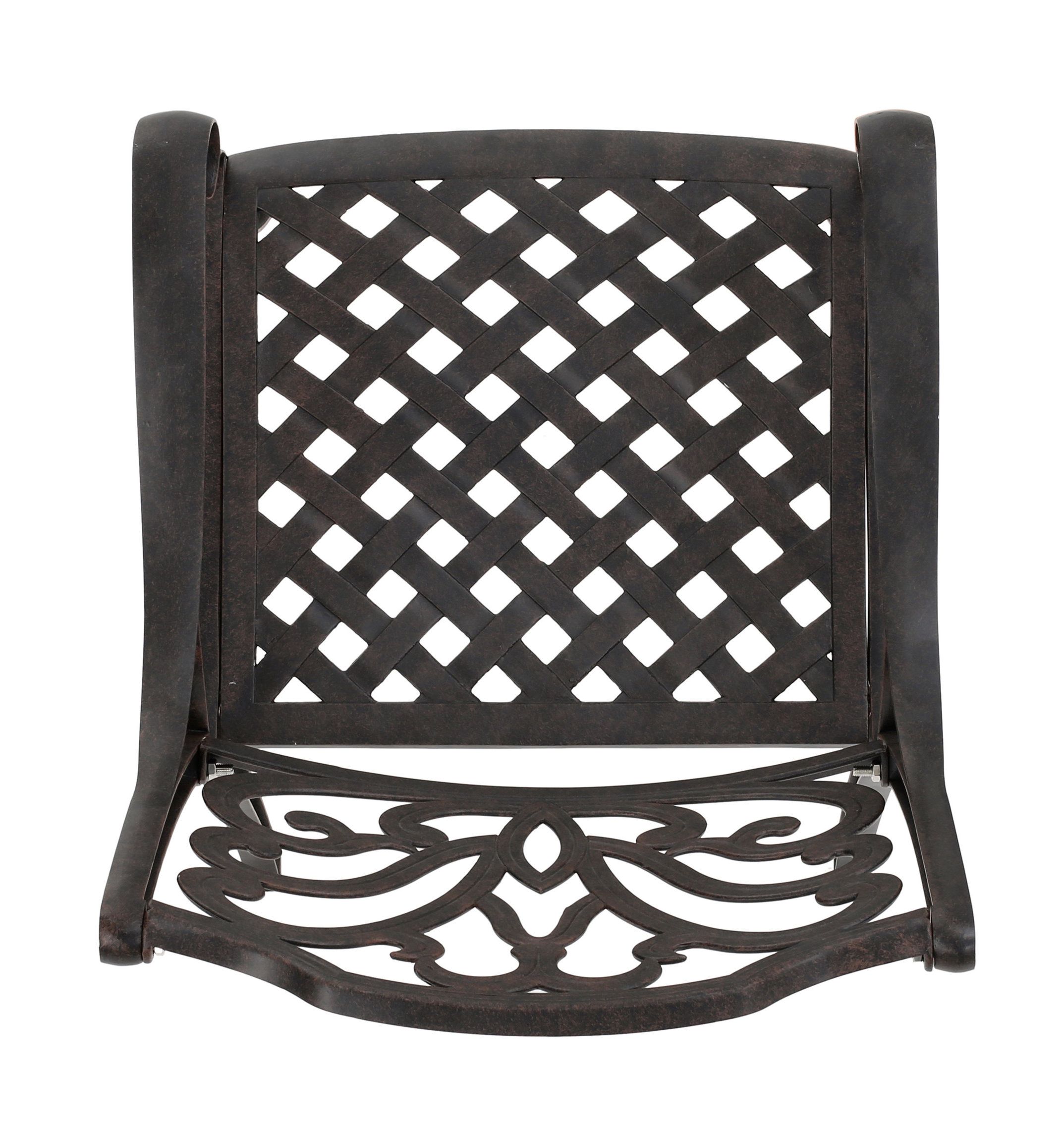 Gdf Studio Fonzo Outdoor Bronze Cast Aluminum Dining Chairs, Set Of 2 ... with Gdf Studio 5-Piece Fonzo Outdoor Bronze Cast Aluminum Circular Dining Set