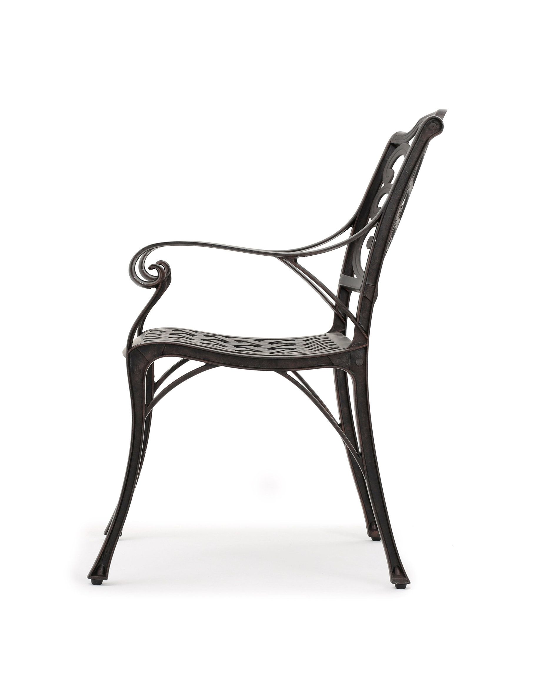 Gdf Studio Fonzo Outdoor Bronze Cast Aluminum Dining Chairs, Set Of 2 ... with regard to Gdf Studio 5-Piece Fonzo Outdoor Bronze Cast Aluminum Circular Dining Set