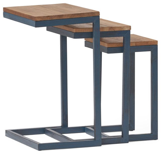 Gdf Studio Kacha Modern Industrial Firwood Nesting Tables (Set Of 3 ... with regard to Gdf Studio Kacha Modern Industrial Firwood Nesting Tables (Set Of 3)