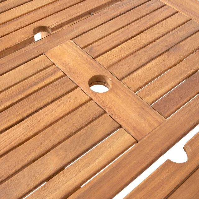 Gdf Studio Maddox Outdoor 8-Seater Acacia Wood Expandable Dining Set ... in Transforming Your Patio The Practical Magic of the Maddox Expandable Set