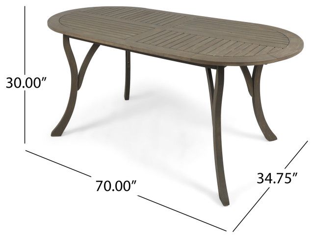 Gdf Studio Pitts Patio 6-Seater Oval Acacia Wood Dining Set With Mesh ... intended for Gdf Studio Pitts Patio 6-Seater Oval Acacia Wood Dining Set With Mesh Seats, Tea