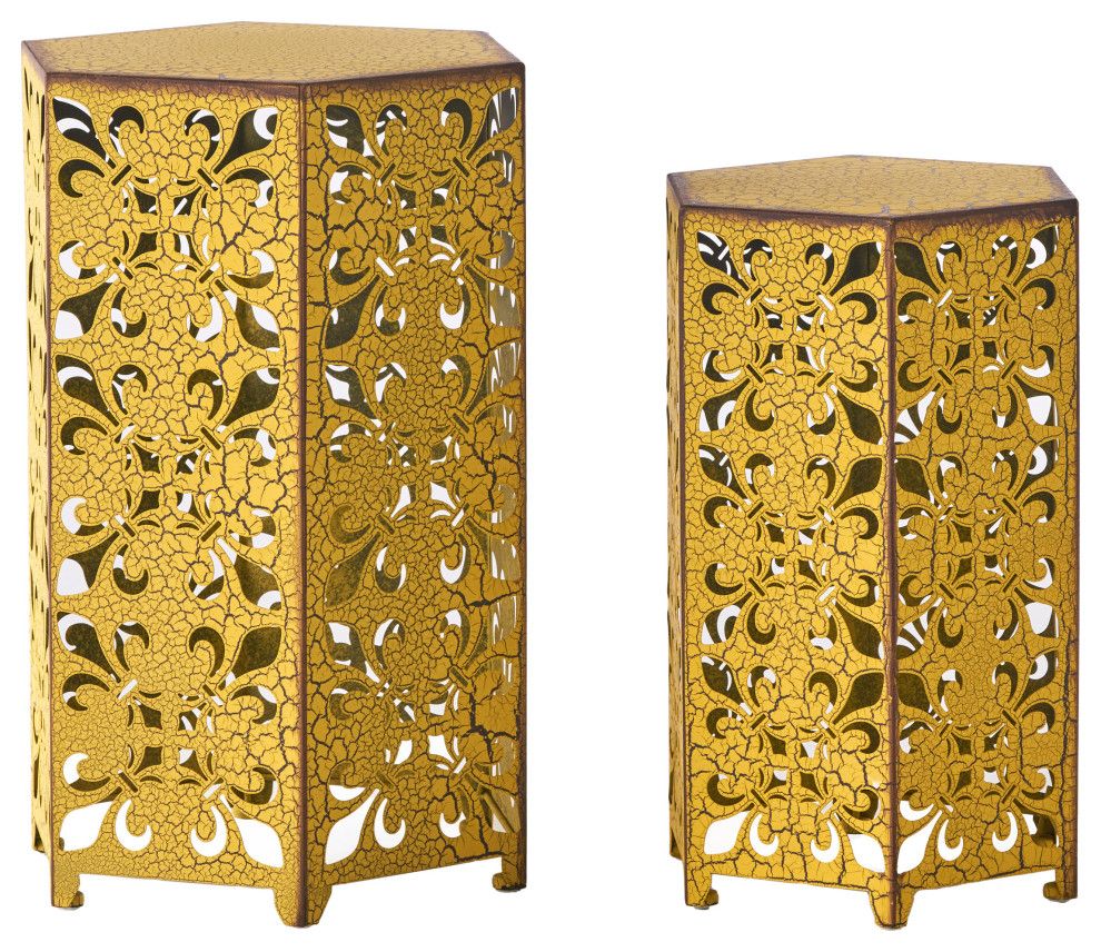 Gdf Studio Utica Antique Style 2-Piece Yellow Accent Side Table ... with regard to Gdf Studio Utica Antique Style 2-Piece Yellow Accent Side Table, Yellow