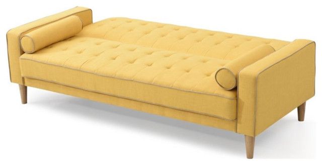 Glory Furniture Andrews Twill Fabric Upholstered Sleeper Sofa In Yellow ... with regard to A Deep Dive into the Maklaine Yellow Sleeper Sofa's Design and Function