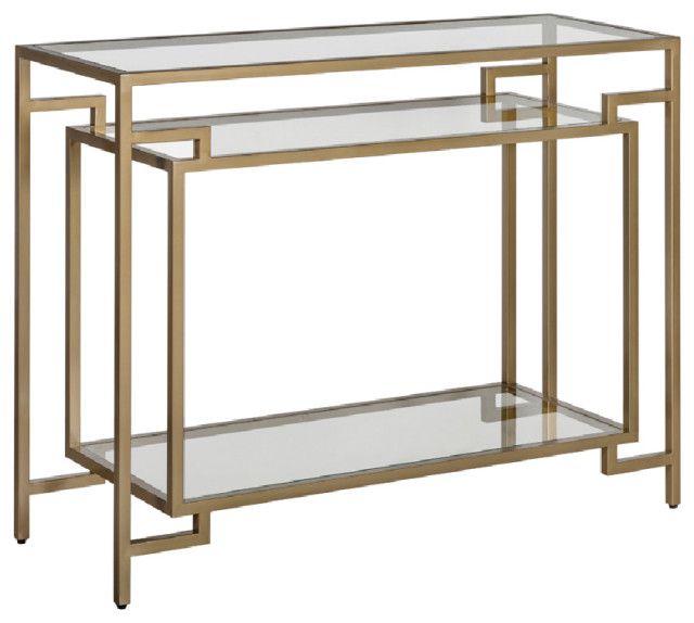 Gold Framed Geometric Console Table, Andrew Martin Architect ... within Elegant Console Table With Gold Frame, Geometric Design, And Glass Top