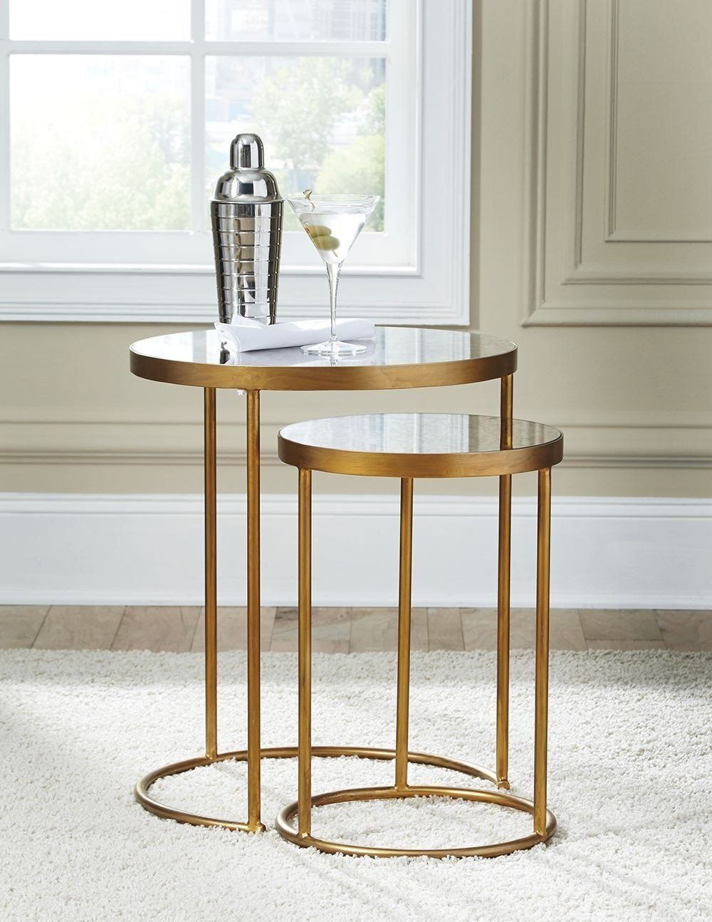 Gold Nesting Tables - Foter throughout Understanding the Craftsmanship Behind Surya Sauska SAK-001 Collection