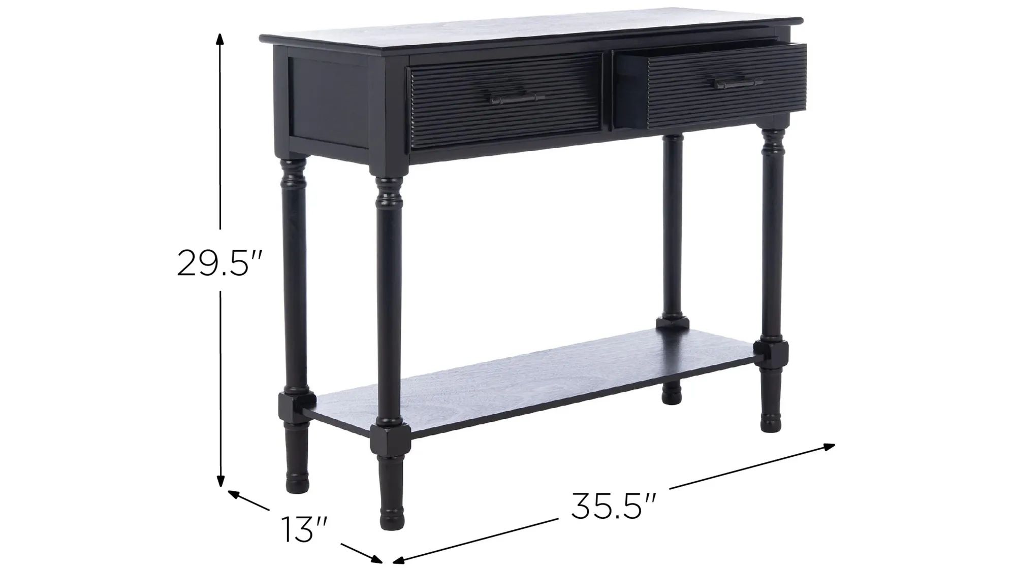 Gomez 2 Drawer Console Table | Raymour & Flanigan within Dean 2 Drawer Console, Cof5701C