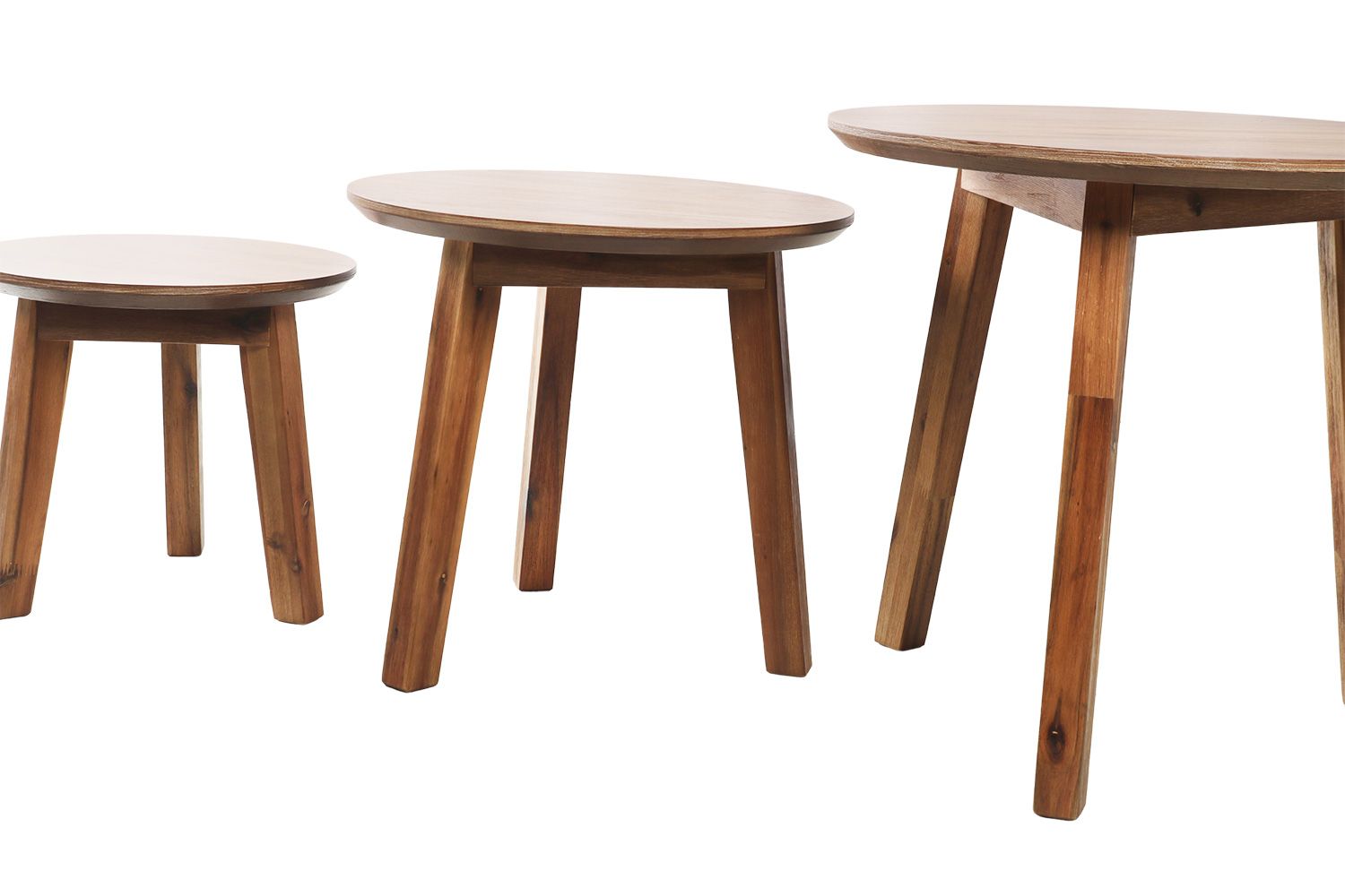 Granville Solid Acacia Wood Nesting Side Table inside Contemporary Solid Acacia Wood Nesting End Tables (Set Of 3)