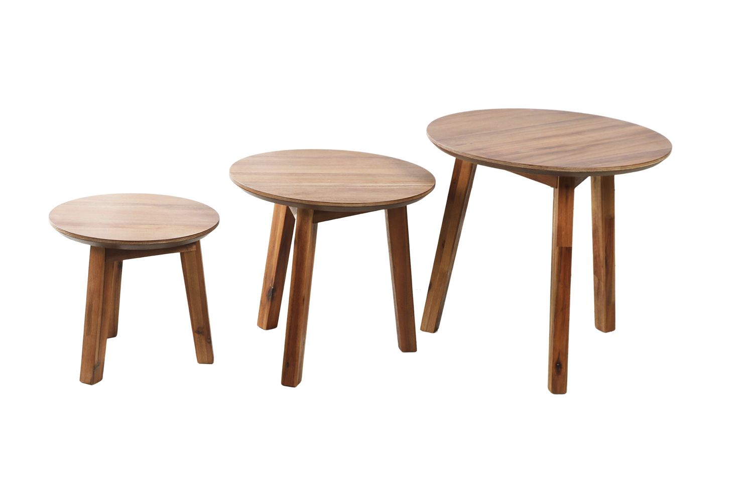 Granville Solid Acacia Wood Nesting Side Table intended for Contemporary Solid Acacia Wood Nesting End Tables (Set Of 3)