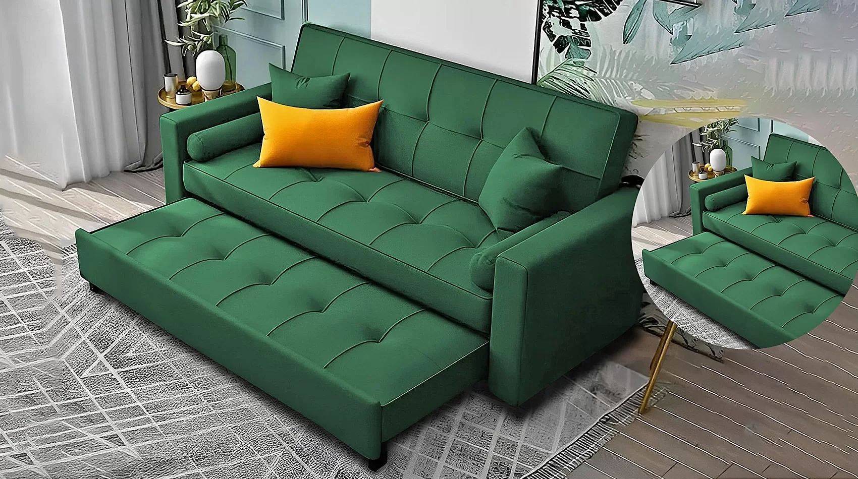Green Couch | Green Sofa: 10 Amazing Ideas pertaining to Rue Sofa Bed, Green