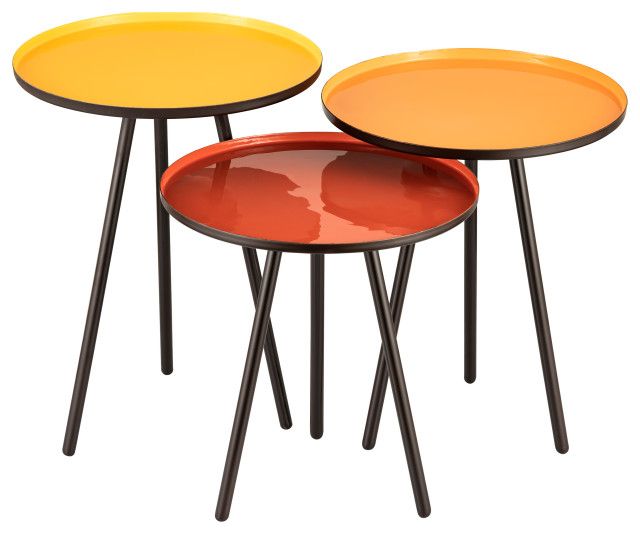 Gregg Accent Tables Set Of 3 Yellow - Midcentury - Coffee Table Sets ... for Gregg Accent Tables Set Of 3 Yellow