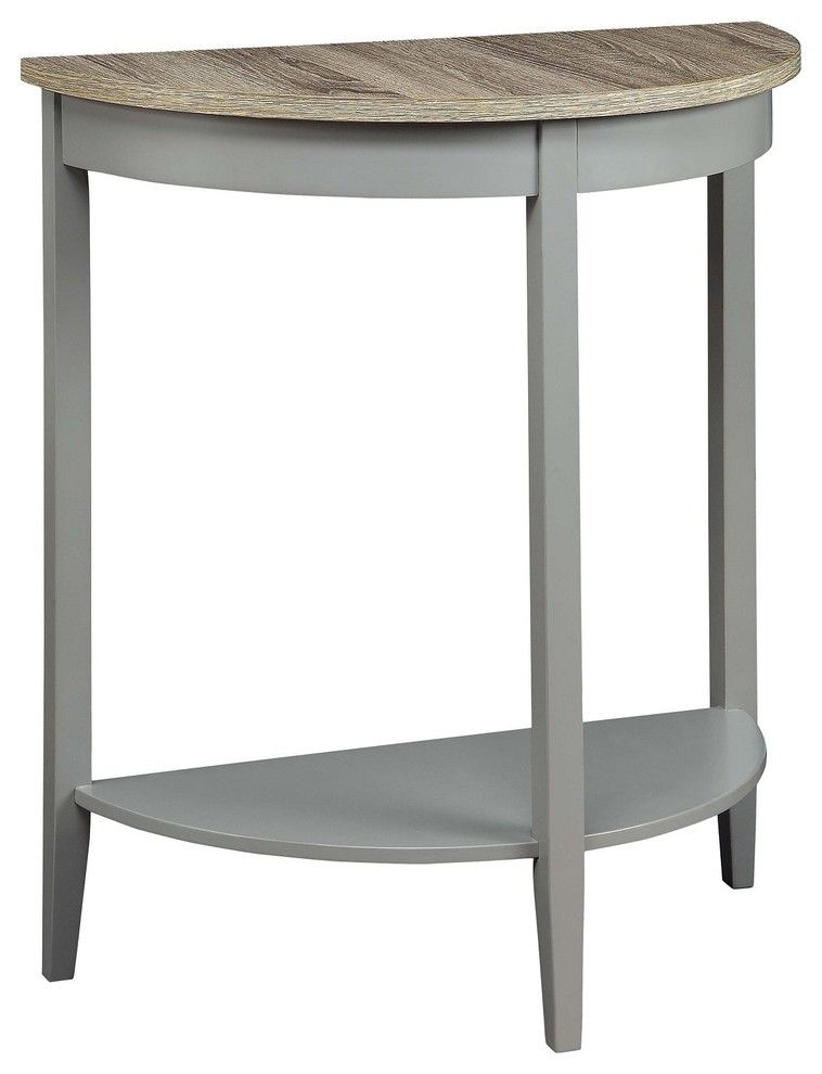 Half Moon Console Table With Gray Base - Transitional - Console Tables ... intended for Half Moon Console Table With Gray Base