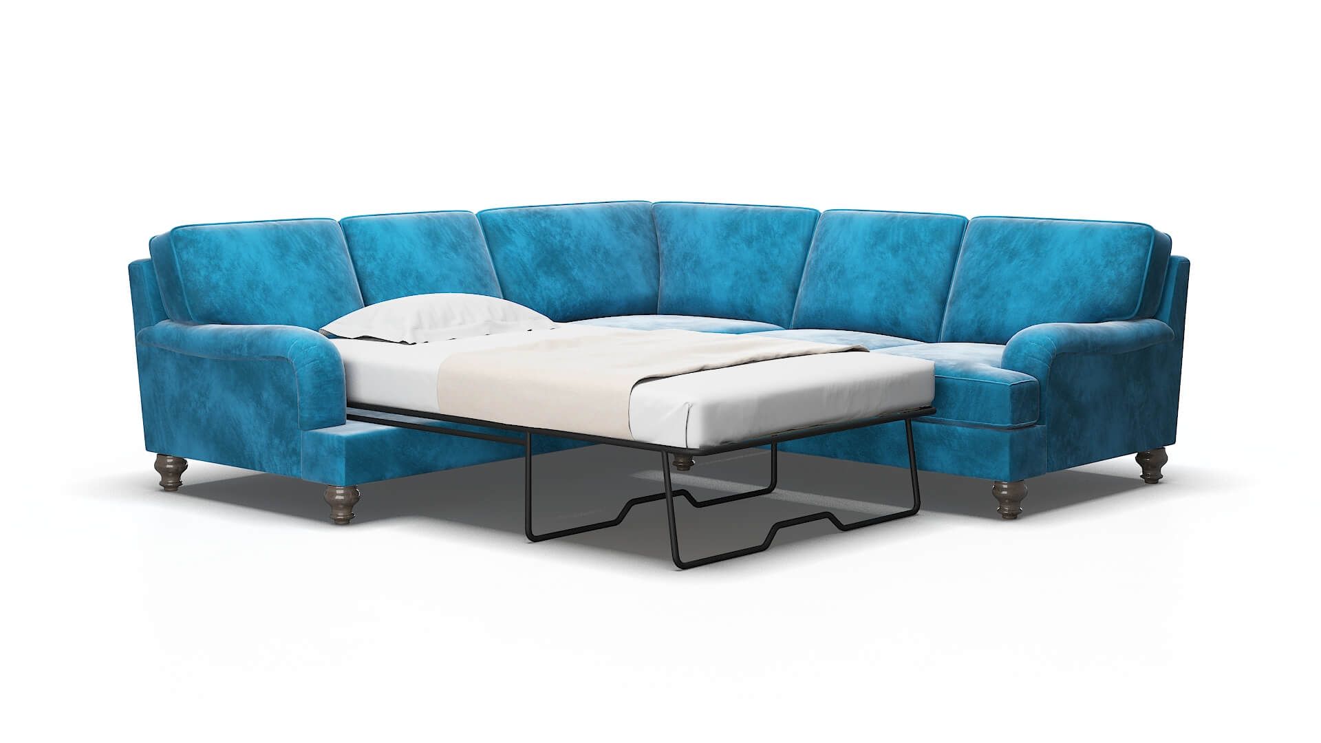 Hamilton Buzz Teal Sectional Sleeper - Dreamsofa intended for Understanding the Appeal of Teal Blue Upholstery in Modern Living Spaces