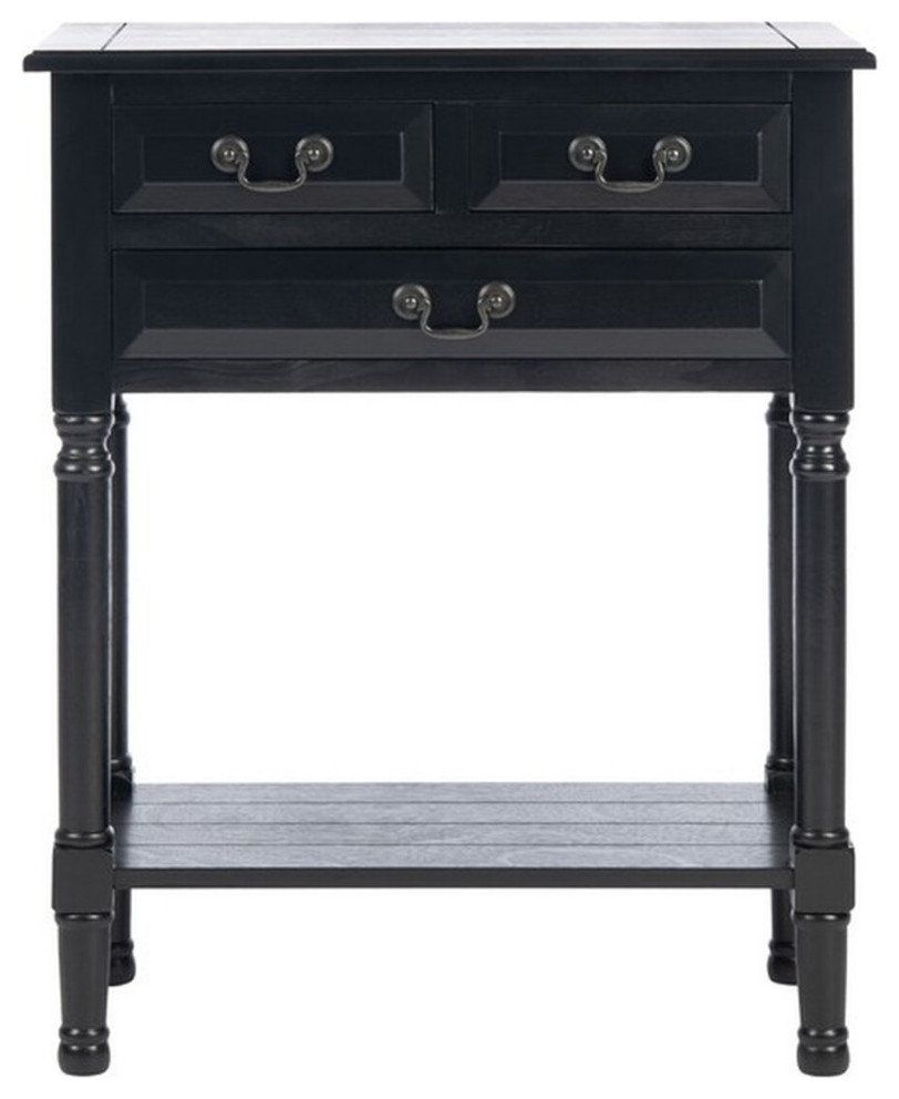 Hector 3 Drawer Console Table Black - Traditional - Console Tables - By ... regarding Choosing the Right Hector 3 Drawer Console Table Black for Your Home Office Setup
