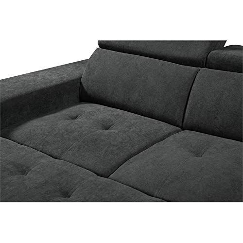 Henrik Dark Gray Sleeper Sectional Sofa With Storage Ottoman And 2 ... with Maximizing Your Small Space with the Haris Dark Gray Sleeper Sectional