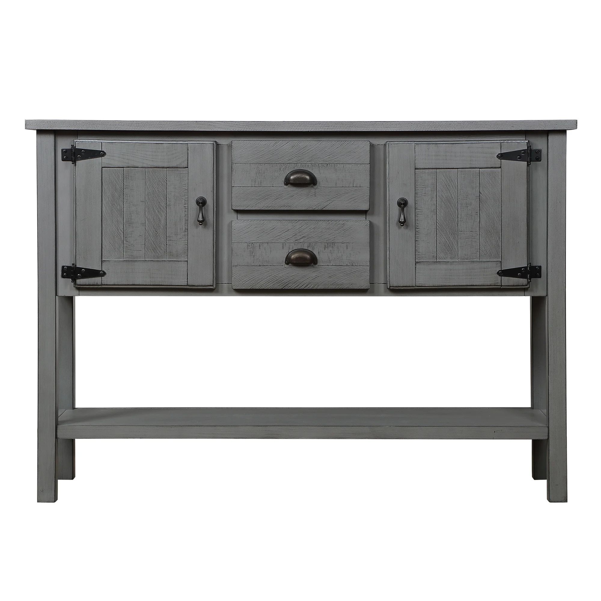 Highly Durable Solid Wood Farmhouse Narrow Console Table For Office ... within Range Solid Wood Console - Charcoal