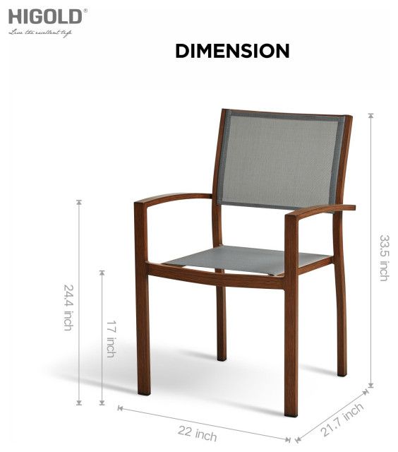 Higold Carlo 8+1 Pieces Extendable Aluminum Outdoor Dining Set, Wood ... with Higold Carlo 8+1 Pieces Extendable Aluminum Outdoor Dining Set, Wood Color