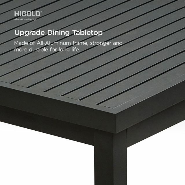 Higold Heck 8+1 Pieces Extendable Outdoor Dining Set, Black Aluminum ... intended for Unlock Your Outdoor Entertaining Potential with the HIGOLD Heck Extendable Dining Set