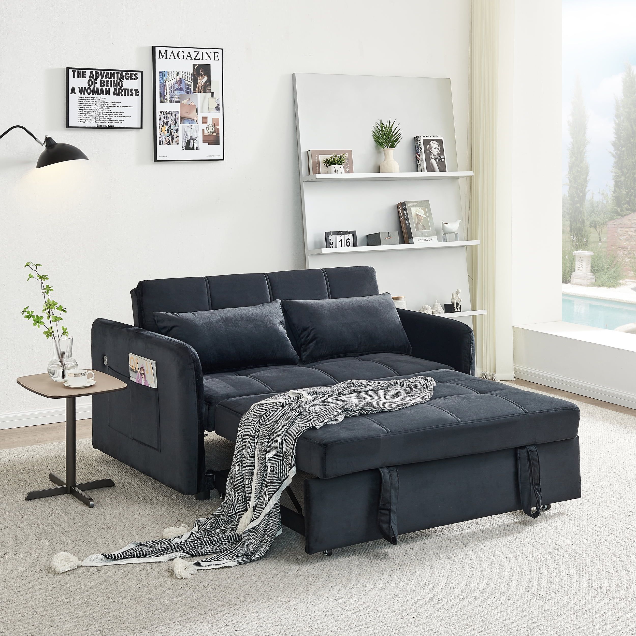 Holaki 55.5" Twins Pull Out Sofa Bed,Convertible Sleeper Loveseat With ... pertaining to Designing Cozy Sleeping Solutions That Don't Compromise on Style