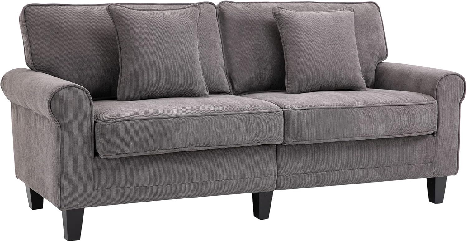 Homcom Modern 3-Seater Sofa, Upholstered Corduroy Fabric Couch With ... with regard to Exploring the Comfort and Durability of Corduroy Upholstery
