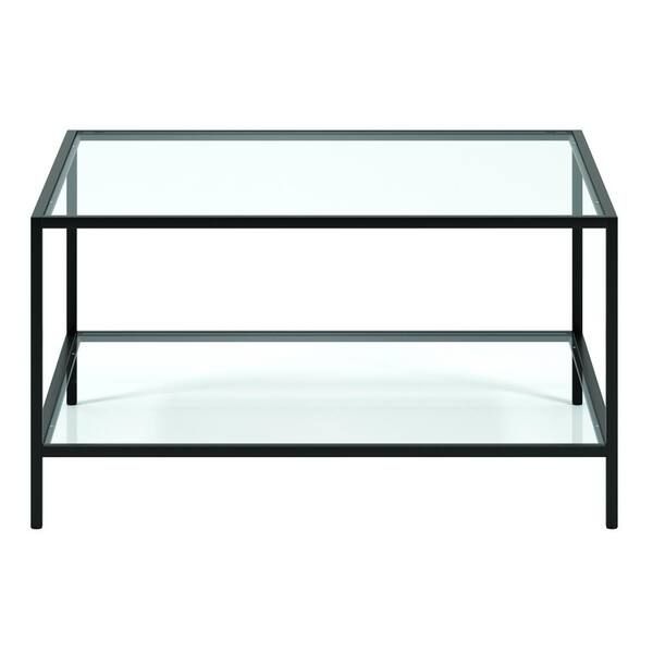 Homeroots 32 In. Square Glass Coffee Table With No Additional Features ... within Homeroots 32" Grey Cement Particle Board And Clear Tempered Glass Accent Table