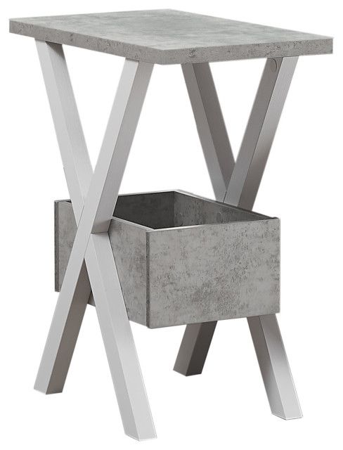 Homeroots Rectangular White Grey Cement Look Accent Table ... intended for Homeroots 32" Grey Cement Particle Board And Clear Tempered Glass Accent Table