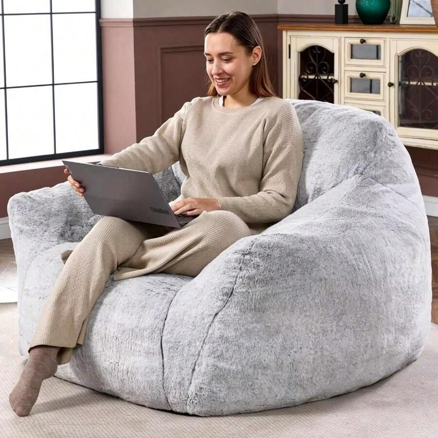 Homguava Giant Bean Bag Chair,Bean Bag Sofa Chair With Armrests, Bean ... throughout Transforming Spaces The Versatile Gewnee Bean Bag Sofa Chair with Armrests