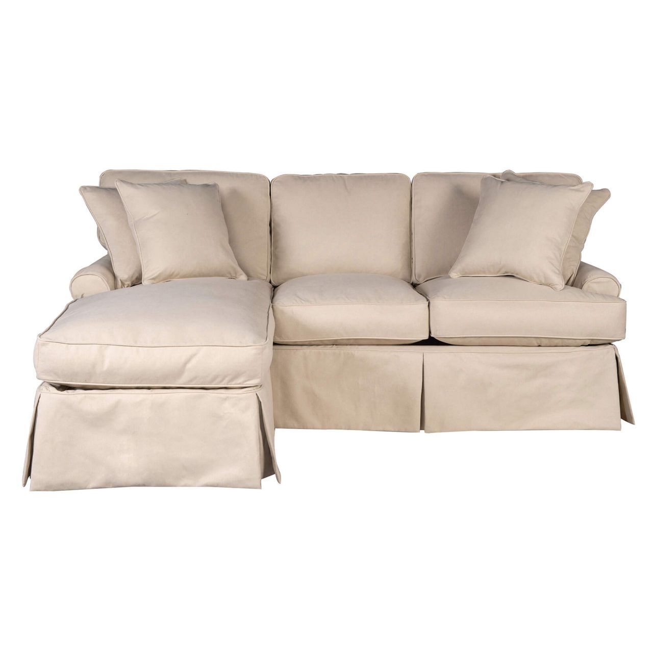 Horizon Slipcovered Sleeper Sofa With Reversible Chaise – Color 391084 ... within Horizon Slipcovered Sleeper Sofa With Reversible Chaise, White