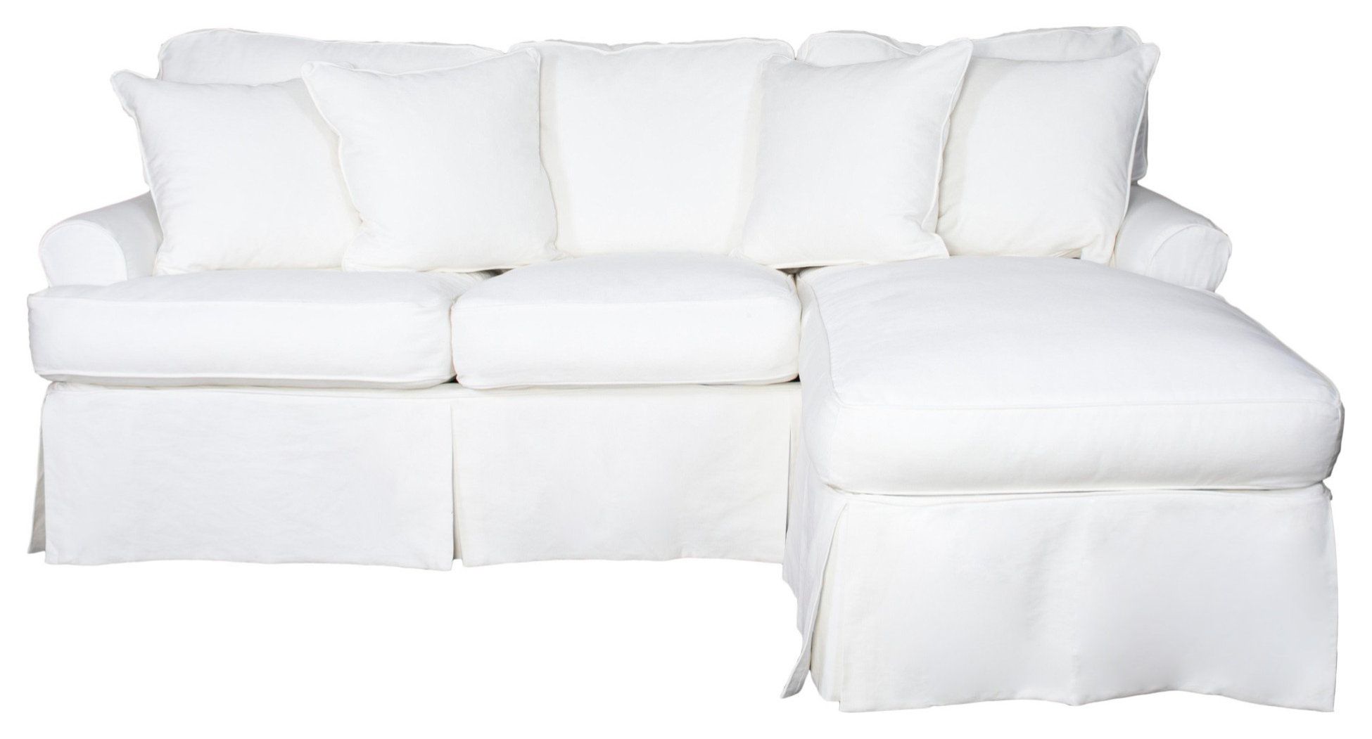 Horizon Slipcovered Sleeper Sofa With Reversible Chaise, White ... within Discover Comfort and Style The White Horizon Sleeper