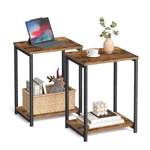 I Tested The Versatility And Elegance Of A Wood Metal End Table: Here's ... with Marsh Wood And Metal Accent Table Set, Rustic Brown 2 Piece