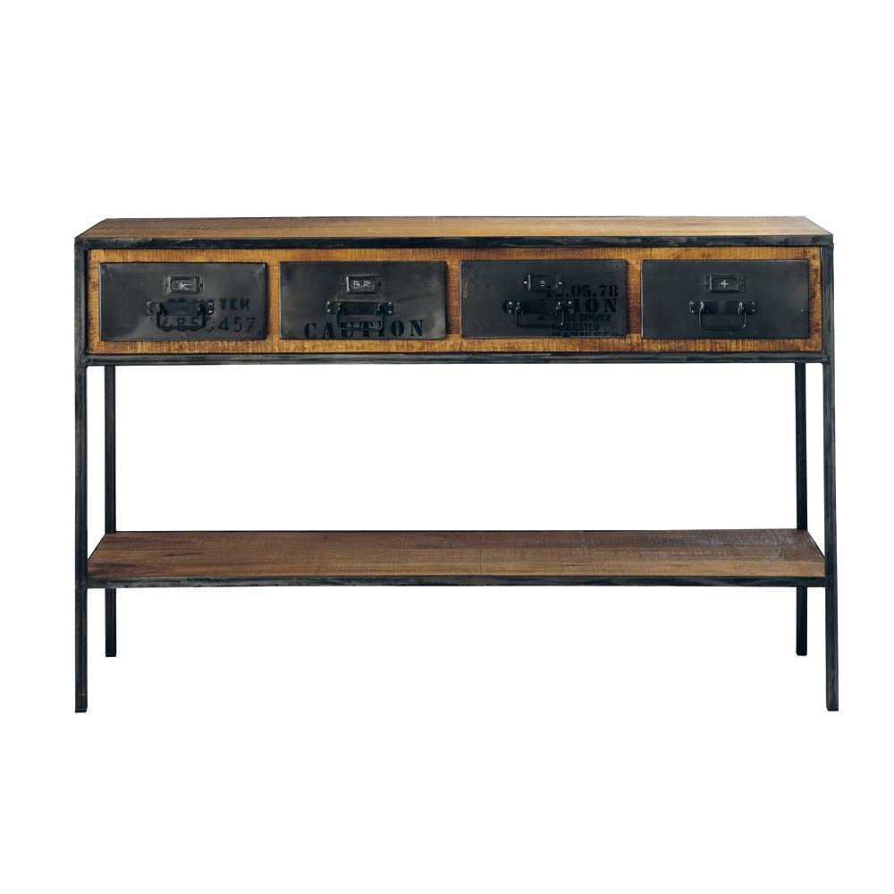 Industrial Wood Sofa Table intended for Understanding the Craftsmanship Behind the Black Industrial Console Table