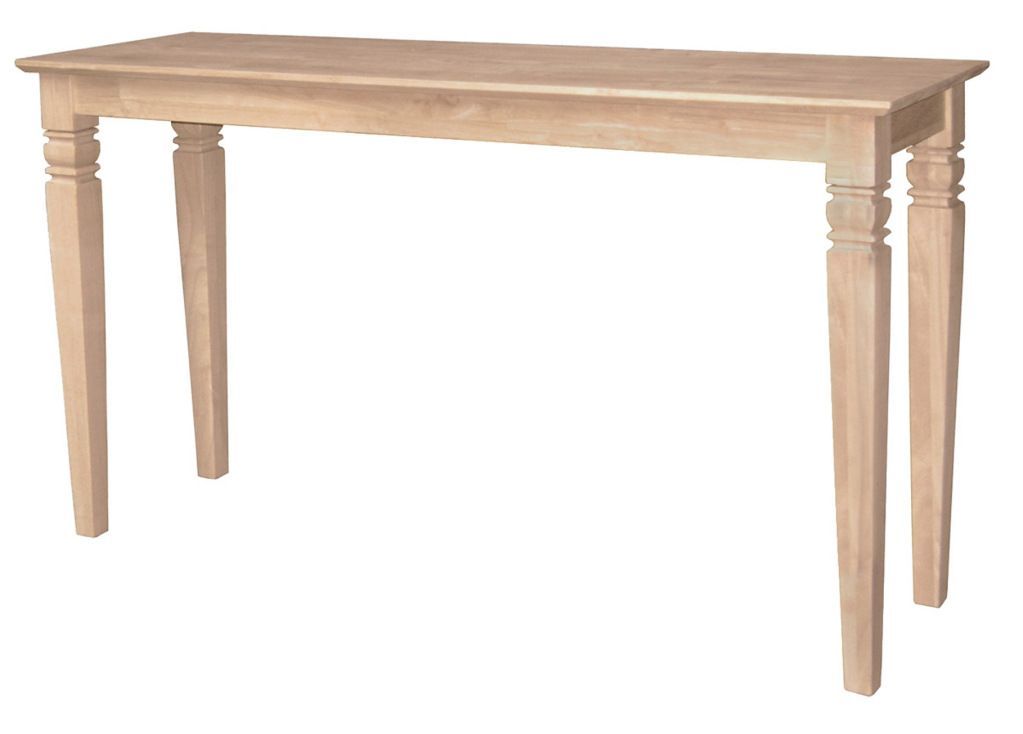International Concepts Java Console Or Sofa Table Unfinished inside International Concepts Mission Unfinished Sofa Table
