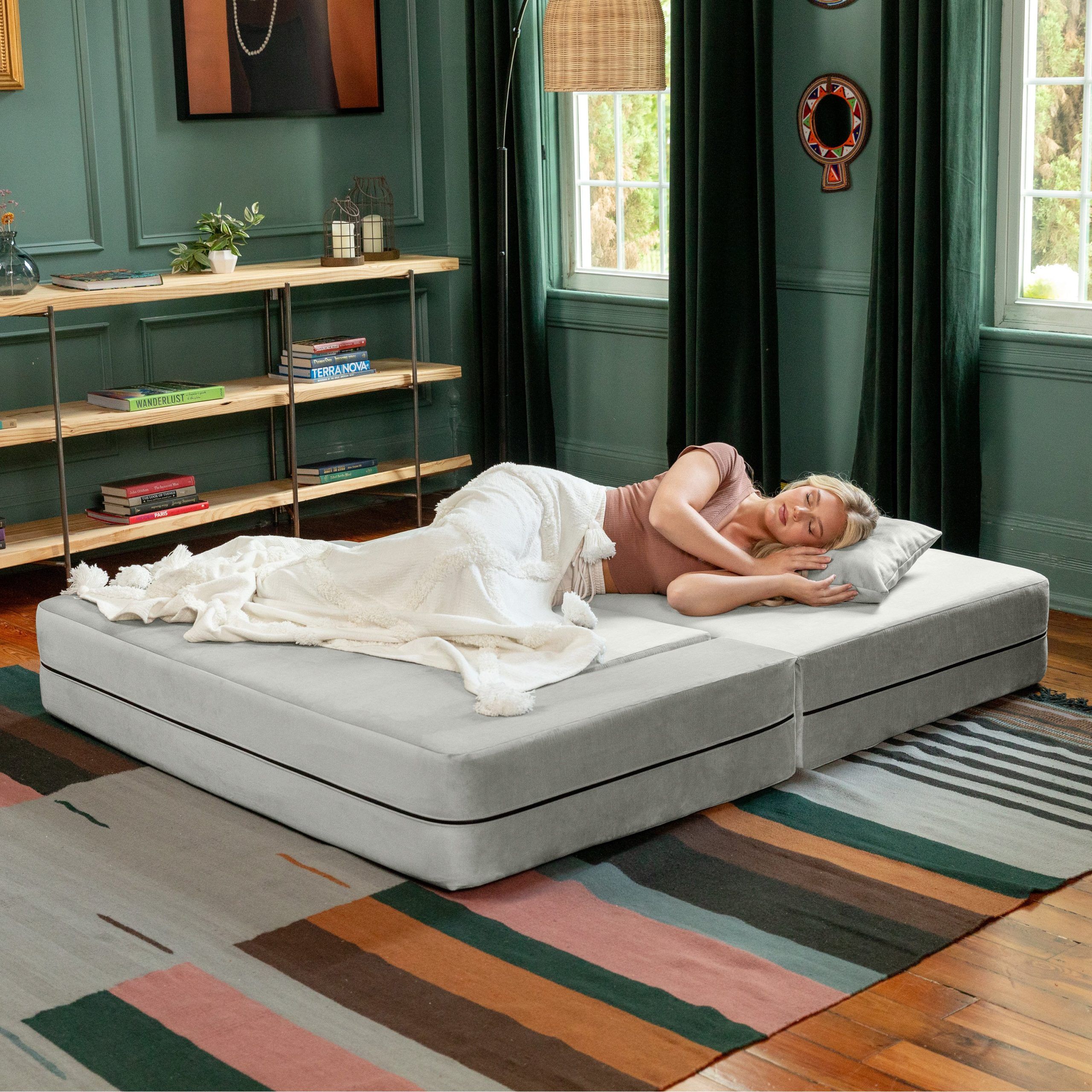 Jaxx Zipline Convertible Sleeper Loveseat & Ottomans, Textured ... inside Comfort and Versatility The Jaxx Zipline Sleeper Loveseat Explored