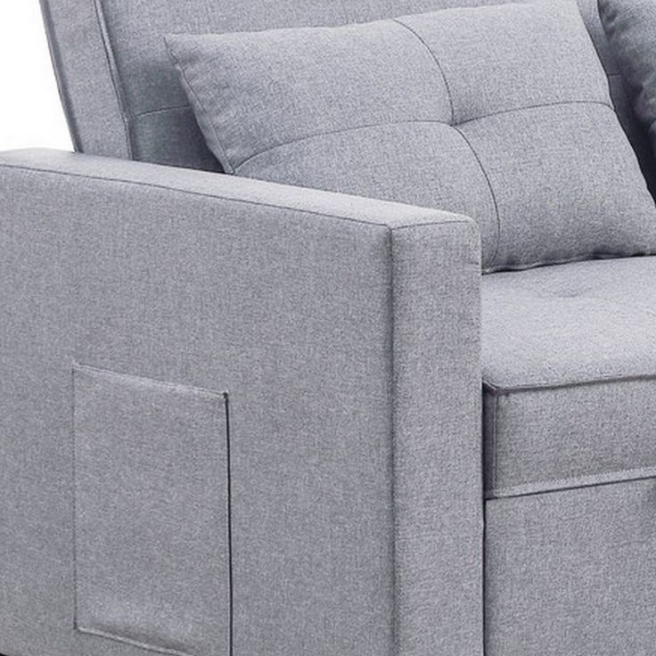 Jayce 56 Inch Convertible Sleeper Loveseat With Side Pocket, Light Gray ... throughout Understanding the Benzara BM293178 Design and Practicality