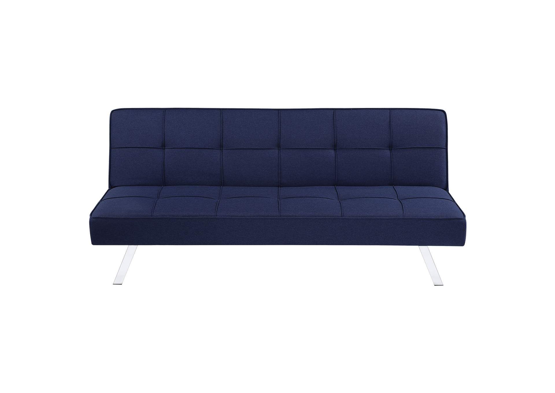 Joel Upholstered Tufted Convertible Sofa Bed Blue in Rosa Sofa Bed , Blue