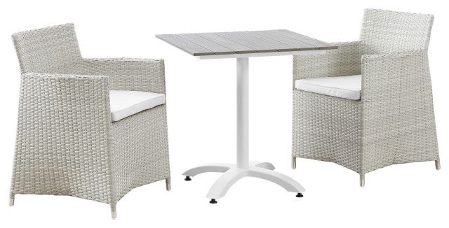 Junction 3-Piece Outdoor Wicker Rattan Dining Set - Tropical - Outdoor ... pertaining to The art of maintaining wicker furniture longevity