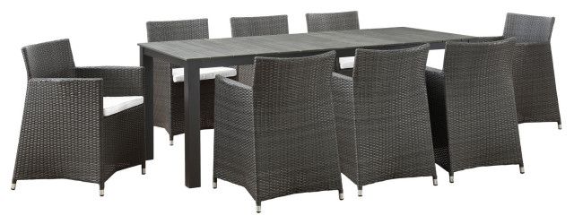 Junction 9-Piece Outdoor Wicker Rattan Dining Set - Tropical - Outdoor ... inside The art of maintaining wicker furniture longevity