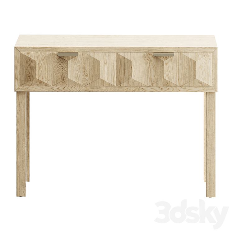 Juniper Two Drawer Console - Console - 3D Model throughout Gray Fir Wood Juniper Two Drawer Console