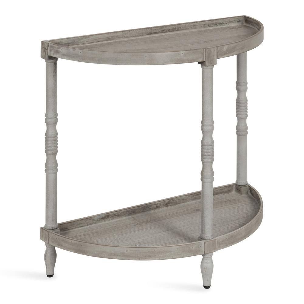 Kate And Laurel Bellport Gray 30 In. Half Circle Mdf Console Table With Shelf 219747 - The Home ... intended for Bellport Wood Console Table With Shelf, Gray, 30X14X30
