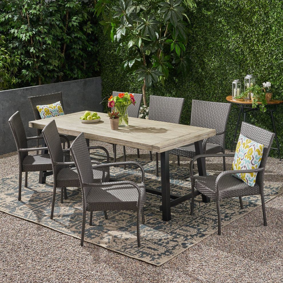 Kimberley Outdoor Wood And Wicker 8 Seater Dining Set - Tropical ... for Caring for Your Kimberley Outdoor Wood and Wicker Dining Set