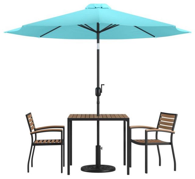 Lark 5 Pc Patio Table Set, 2 Stackable Chairs, 35&amp;quot; Square Table ... for How to Choose the Right Patio Furniture for Your Home Entertainment Area