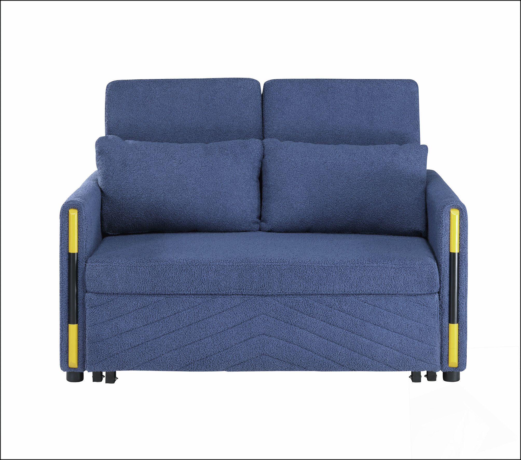 Latitude Run® 55.5"W Teddy Velvet Sleeper Loveseat With Dual-Pull ... pertaining to Percy 55.5"W Beige Teddy Velvet Sleeper Loveseat With Dual-Pull Sleeper Design