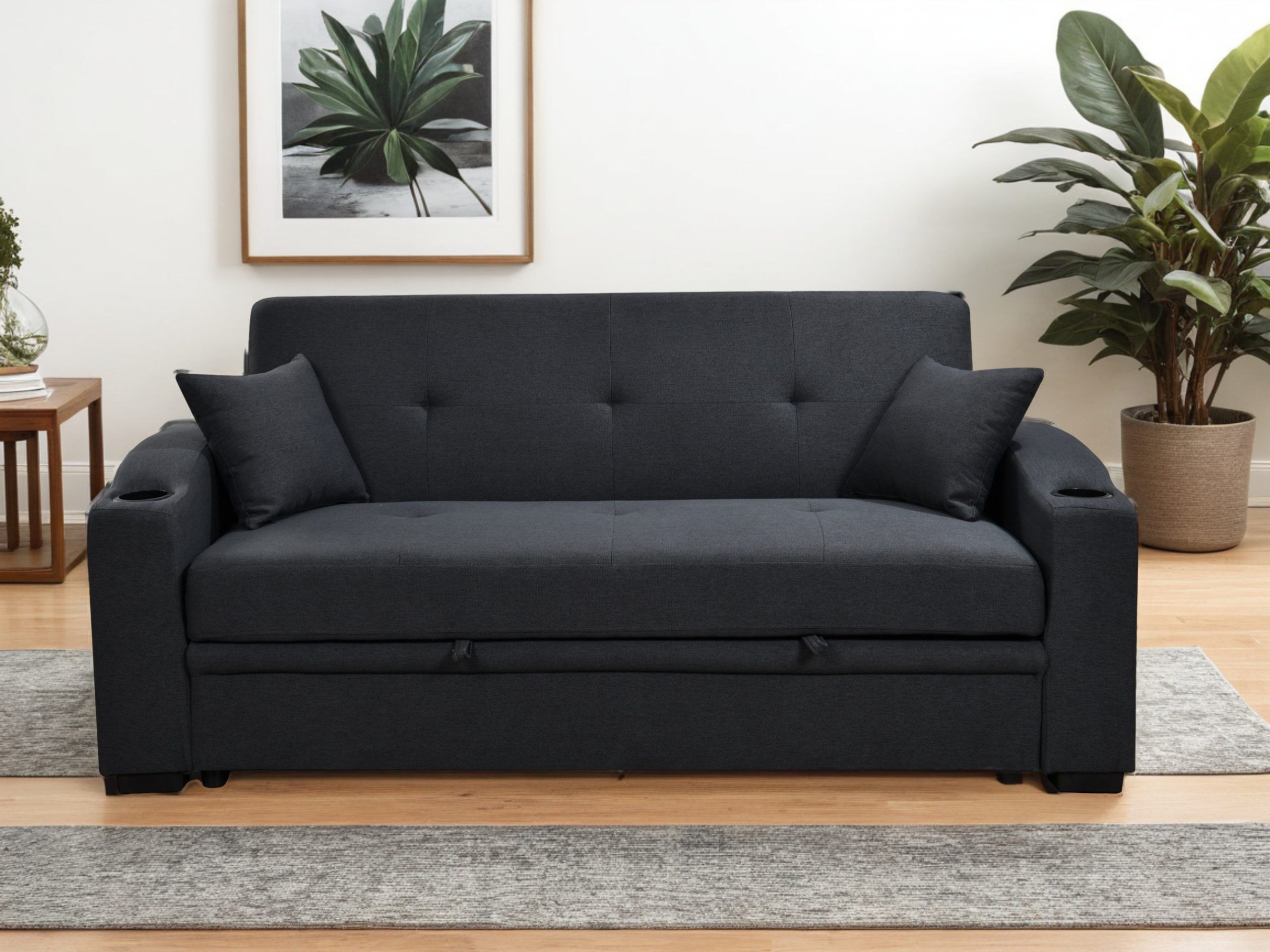 Latitude Run® 73.63‘’ Wide Square Arm Sleeper Sofa 3 In 1 Convertible ... in Creating Versatile Living Rooms with Sleeper Loveseats and Hidden Storage