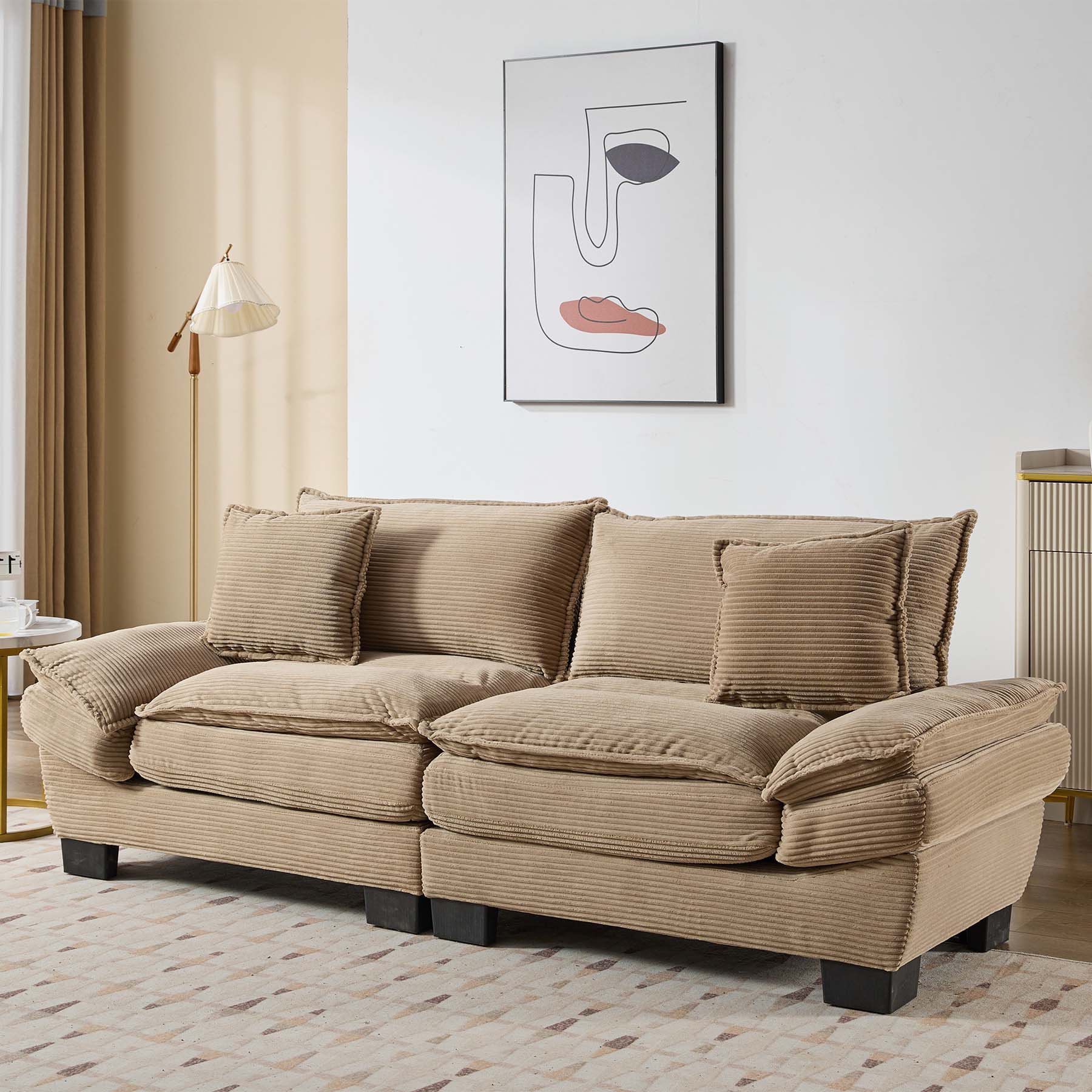 Latitude Run® Corduroy Sofa Sleeper Couch Loveseat Sofa With Pillows ... throughout Understanding the Comfort and Functionality of Green Corduroy Sleeper Sofas