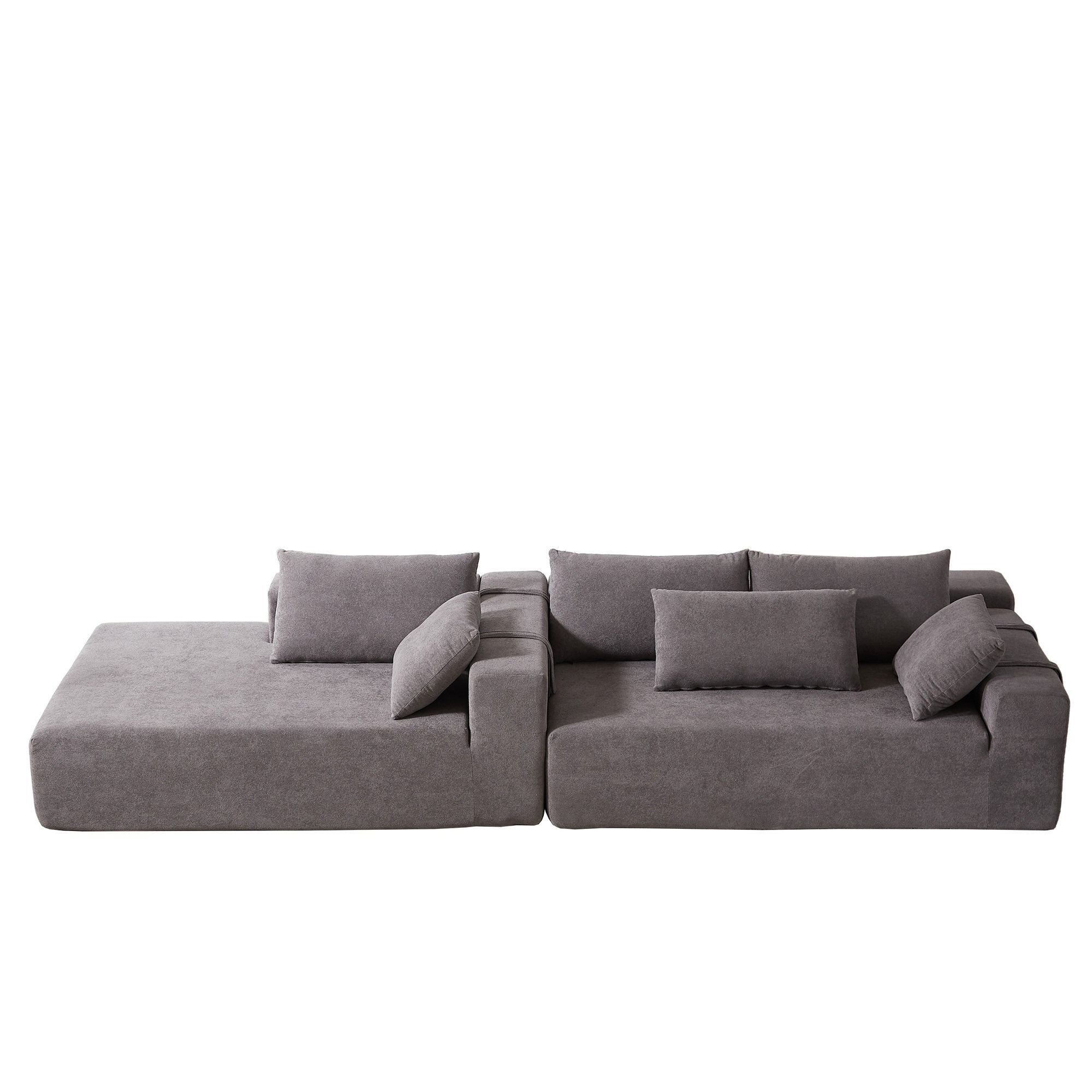Latitude Run® Modern Chenille Upholstered Sectional Sofa Couch Set ... throughout Everyday Comfort Meets Modern Elegance in Gewnee's Chenille Upholstered Sectional Sofa Couch Set